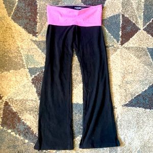 PINK Victoria secret black leggings with thick pink rhinestone waistband.
